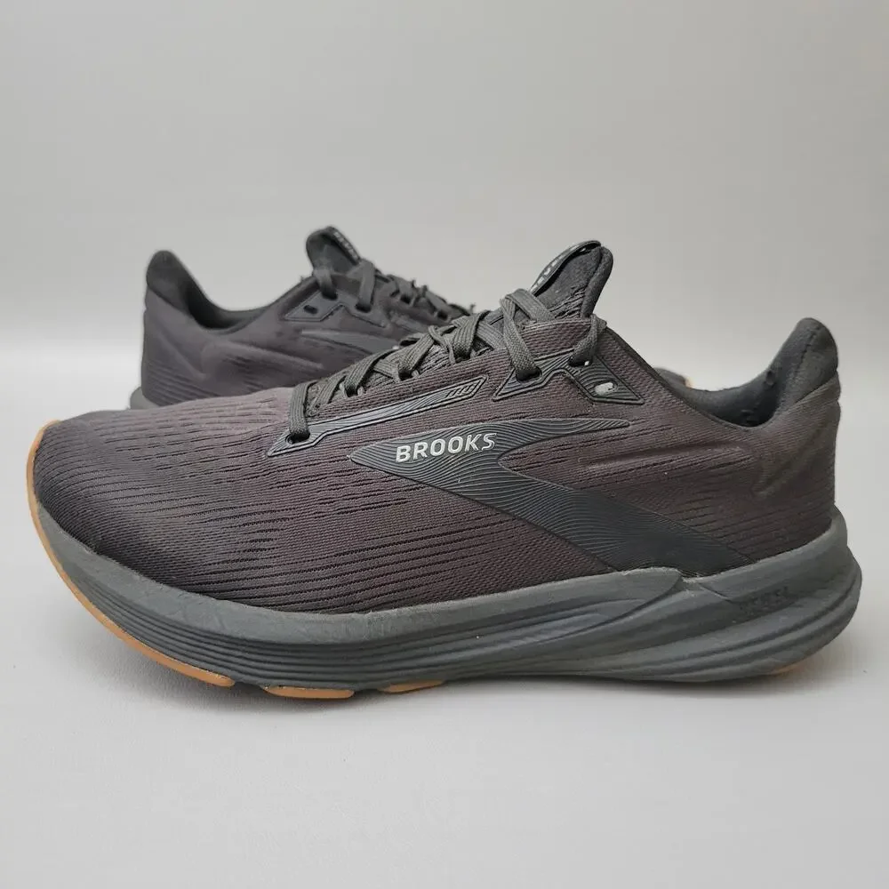Brooks Womens Revel 8 Running Sneaker Shoes Triple Black Rubber Gum Bottom 8.5